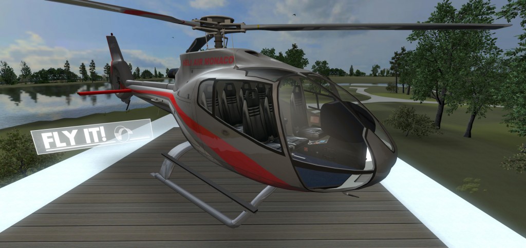 Helicopter flight simulator in BIM visualization