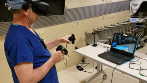VR learning and education with Oculus Rift in a medical sim lab