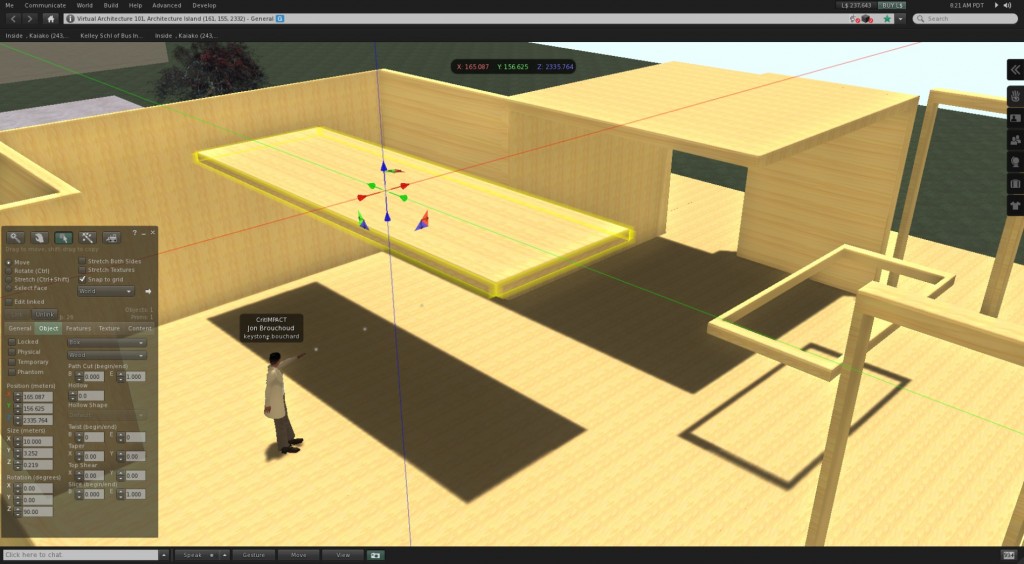 realtime modeling architecture in Second Life virtual world
